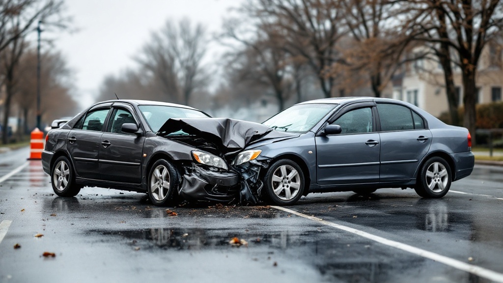 a car accident involving two cars in a head on collision